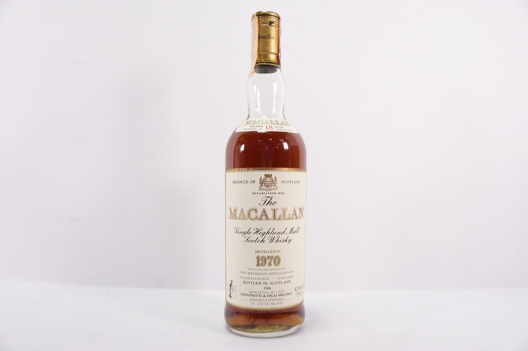 Macallan Sherry Oak Single Malt Scotch Whisky 18 Year Old 1970