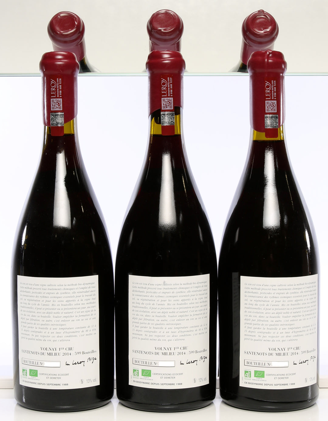 Leroy (Domaine) Volnay Santenots du Milieu 1er Cru 2014