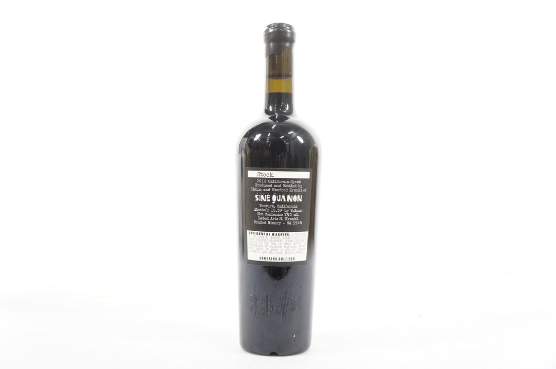 Sine Qua Non Stock Syrah 2012