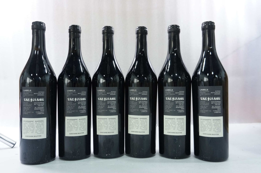 Sine Qua Non Syrah Labels 2007