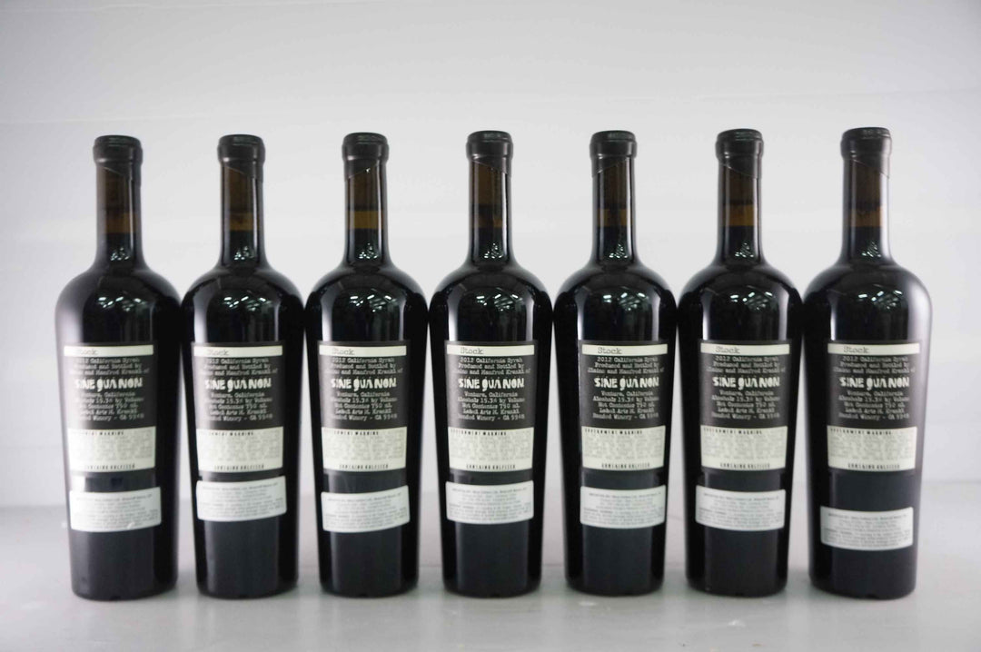 Sine Qua Non Stock Syrah 2012