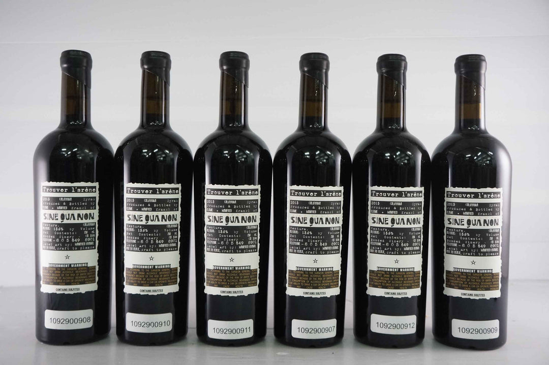 Sine Qua Non Trouver L'Arene Syrah 2015